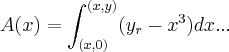 A(x)=\int_{(x,0)}^{(x,y)}({y}_{r}-{x}^{3})dx... A(x)=\int_{(x,0)}^{(x,y)}({y}_{r}-{x}^{3})dx...