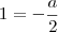 1 = - \frac{a}_{2} 1 = - \frac{a}_{2}