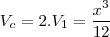 V_c=2.V_1=\frac{x^3}{12} V_c=2.V_1=\frac{x^3}{12}