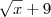 \sqrt[]{x}+9