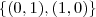 \left \{ (0,1),(1,0) \right \}