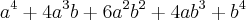 {a}^{4}+4{a}^{3}b+6{a}^{2}{b}^{2}+4a{b}^{3}+{b}^{4} {a}^{4}+4{a}^{3}b+6{a}^{2}{b}^{2}+4a{b}^{3}+{b}^{4}