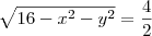 \sqrt{16-x^2-y^2}=\frac{4}{2}