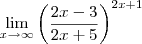 \lim_{x\to \infty}\left(\frac{2x-3}{2x+5}\right)^{2x+1}