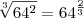 \sqrt[3]{64^2} = 64^{\frac{2}{3}}