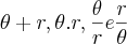 \theta+r, \theta.r, \frac{\theta}{r} e \frac{r}{\theta} \theta+r, \theta.r, \frac{\theta}{r} e \frac{r}{\theta}