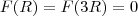 F(R) = F(3R) = 0 F(R) = F(3R) = 0