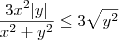 \frac{3x^2|y|} {x^2+y^2} \leq 3\sqrt{y^2} \frac{3x^2|y|} {x^2+y^2} \leq 3\sqrt{y^2}
