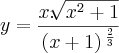 y=\frac{x.\sqrt[]{{x}^{2}+1}}{\left(x+1 \right){}^{\frac{2}{3}}}