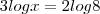 3log x = 2log8