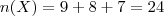 n(X)=9+8+7=24 n(X)=9+8+7=24