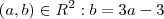 (a,b) \in R ^2 : b = 3a - 3 (a,b) \in R ^2 : b = 3a - 3