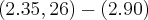 \left(2.35,26 \right)-\left(2.90 \right) \left(2.35,26 \right)-\left(2.90 \right)