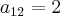 a_{12} = 2 a_{12} = 2
