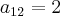 a_{12} = 2