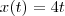 x(t) = 4t