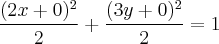 \frac{(2x+0)^2}{2} + \frac{(3y+0)^2}{2} = 1