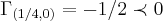 {\Gamma}_{(1/4,0)}=-1/2\prec0