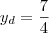 y_d = \frac{7}{4}