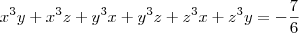 x^3y+x^3z+y^3x+y^3z+z^3x+z^3y=-\frac{7}{6}