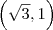\left( \sqrt{3},1 \right) \left( \sqrt{3},1 \right)