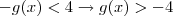 -g(x) < 4 \rightarrow g(x) > -4