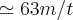 \simeq 63 m/t \simeq 63 m/t