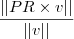 \frac{||PR \times v||}{||v||}