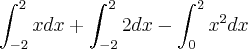\int_{-2}^{2}xdx+\int_{-2}^{2}2dx-\int_{0}^{2}x^2dx
