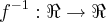 {f}^{-1}:\Re\rightarrow \Re