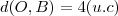 d(O,B) = 4 (u.c)