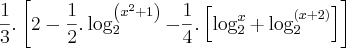 \frac{1}{3}}.\left[2 - \frac{1}{2}.\log_{2}^{\left({x}^{2} + 1 \right)} - \frac{1}{4}.\left[ \log_{2}^{x} + \log_{2}^{\left(x + 2 \right)}\right]\right]