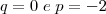 q = 0 \; e \; p = -2
