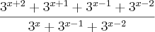 \frac{{3}^{x+2}+{3}^{x+1}+{3}^{x-1}+{3}^{x-2}}{{3}^{x}+{3}^{x-1}+{3}^{x-2}} \frac{{3}^{x+2}+{3}^{x+1}+{3}^{x-1}+{3}^{x-2}}{{3}^{x}+{3}^{x-1}+{3}^{x-2}}