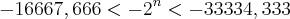 -16667,666<-{2}^{n}<-33334,333
