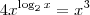 4x^{\log_{2}{x}}=x^3