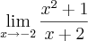 \lim_{x\rightarrow-2}\frac{x^2+1}{x+2} \lim_{x\rightarrow-2}\frac{x^2+1}{x+2}