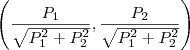 \left(\frac{P_1}{\sqrt{P_1^2+P_2^2}},\frac{P_2}{\sqrt{P_1^2+P_2^2}}\right)