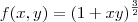 f(x, y) = (1 + xy)^{\frac{3}{2}}