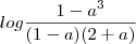 log\frac{1-a^3}{(1-a)(2+a)} log\frac{1-a^3}{(1-a)(2+a)}