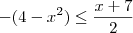 -(4-{x}^{2}) \leq\frac{x+7}{2}