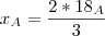 x_A=\frac{2*18_A}{3}