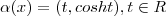 \alpha(x) = (t,cosht) , t \in {R} \alpha(x) = (t,cosht) , t \in {R}