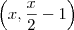 \left( x, \frac{x}{2} -1 \right) \left( x, \frac{x}{2} -1 \right)