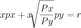 xpx+x\sqrt[]{\frac{Px}{Py}}py=r