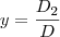 y = \frac{D_2}{D}