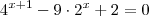 4^{x+1} - 9\cdot 2^x + 2 = 0 4^{x+1} - 9\cdot 2^x + 2 = 0