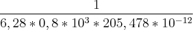 \frac{1}{6,28 * 0,8 *10^3 * 205,478 *10^{-12}}