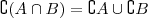 \complement (A\cap B)= \complement A \cup \complement B \complement (A\cap B)= \complement A \cup \complement B