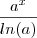 \frac{a^x}{ln(a)}